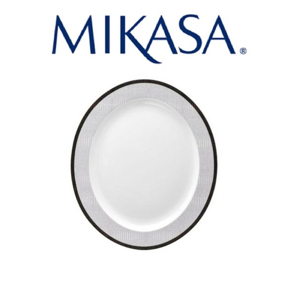 brand new Mikasa Wild Croc Pattern 15" x 13" Porcelain Oval Serving Platter - Picture 7 of 12